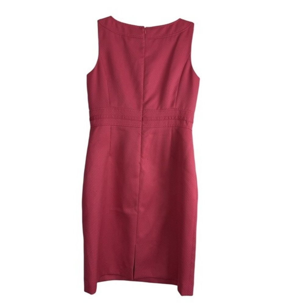 Tahari Arthur S. Levine Fuchsia Pink Textured Sheath Dress Belt Accents 10 - Picture 2 of 15
